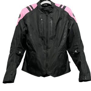 Joe Rocket Motorcycle Jacket Atomic 4.0 Women's Medium M Pink Black Retro Corset